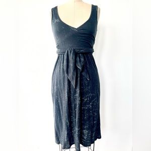 Diesel black faux warp textured knit dress XS